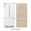 ZLINE Autograph Edition 36 in. 19.6 cu. ft. Panel Ready French Door Built-In Bottom Freezer Refrigerator with Water Dispenser and Ice Maker with Polished Gold Accents (RBIVZ-36-G)