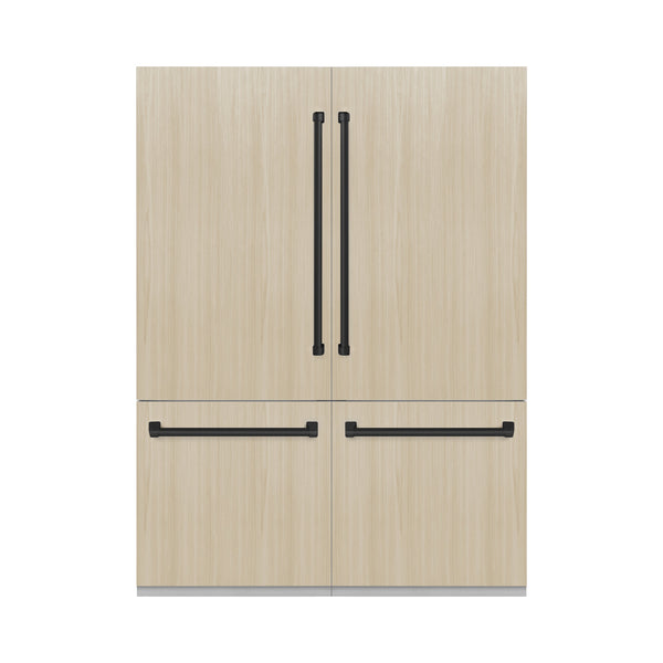 ZLINE Autograph Edition 60 in. 32.2 cu. ft. Panel Ready French Door Built-In Bottom Freezer Refrigerator with Water Dispenser and Ice Maker with Matte Black Accents (RBIVZ-60-MB)