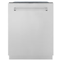 ZLINE 24 in. Monument Series 3rd Rack Top Touch Control Dishwasher with Stainless Steel Panel, 45dBa (DWMT-304-24) front, closed.