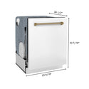 ZLINE 24-inch dishwasher dimensional diagram with measurements.
