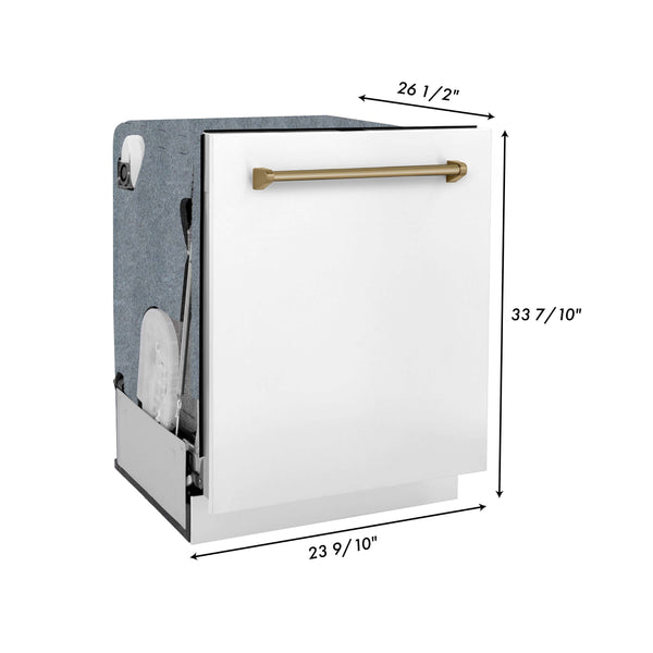 ZLINE 24-inch dishwasher dimensional diagram with measurements.