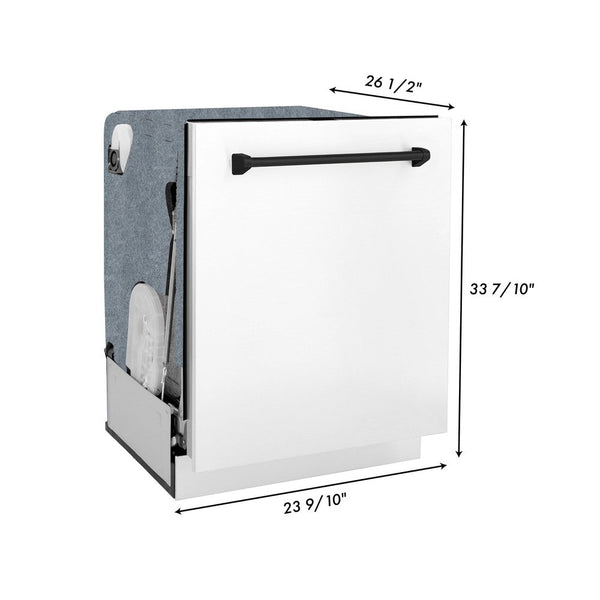 ZLINE 24-inch dishwasher dimensional diagram with measurements.