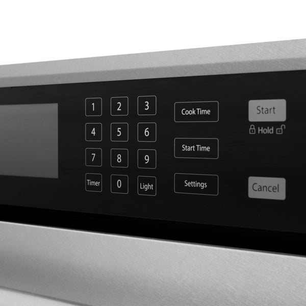 ZLINE 30 in. Autograph Edition Professional True Convection Single Wall Oven with Air Fry and Self Clean in Satin Stainless Steel with White Matte Door and Polished Gold Handle (WASSZ-WM-30-G)