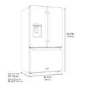 ZLINE Autograph Edition 36 in. 28.9 cu. ft. Standard-Depth French Door External Water Dispenser Refrigerator with Dual Ice Maker in Fingerprint-Resistant Black Stainless Steel and Champagne Bronze Traditional Handles (RSMZ-W-36-BS-CB)