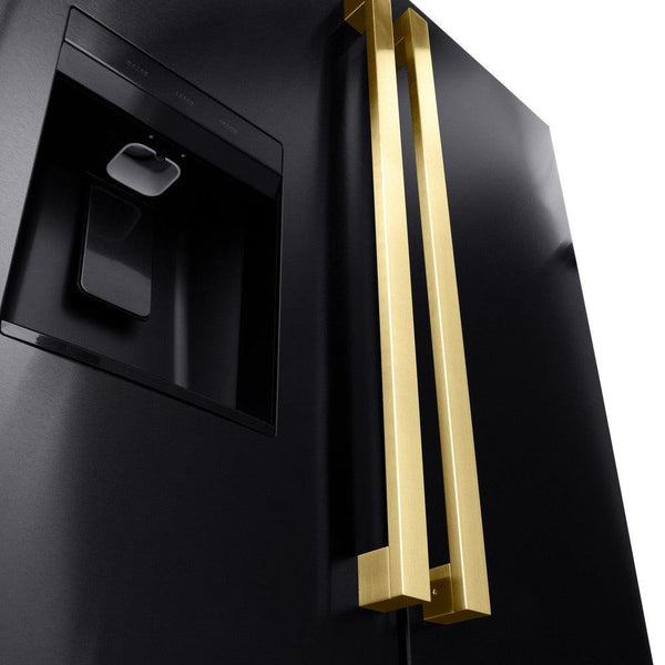 Square Polished Gold Handles close-up