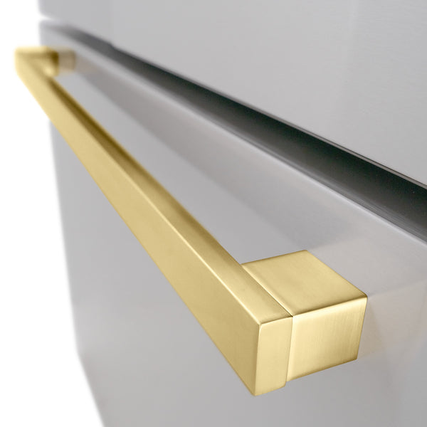 ZLINE Autograph Edition Polished Gold Modern Handles (Set of 4) for Counter-Depth and Standard-Depth Refrigerators (RFMHZ-F-36-G)
