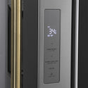 ZLINE Autograph Edition 36 in. 28.9 cu. ft. Standard-Depth French Door External Water Dispenser Refrigerator with Dual Ice Maker in Fingerprint-Resistant Stainless Steel and Polished Gold Traditional Handles (RSMZ-W-36-G)