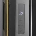 ZLINE Autograph Edition 36 in. 28.9 cu. ft. Standard-Depth French Door External Water Dispenser Refrigerator with Dual Ice Maker in Fingerprint-Resistant Stainless Steel and Polished Gold Traditional Handles (RSMZ-W-36-G)
