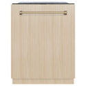 ZLINE Autograph Edition 24" Monument Series 3rd Rack Top Touch Control Tall Tub Dishwasher in Custom Panel Ready with Champagne Bronze Handle, 45dBa (DWMTZ-24-CB)
