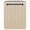 ZLINE Autograph Edition 24" Monument Series 3rd Rack Top Touch Control Tall Tub Dishwasher in Custom Panel Ready with Matte Black Handle, 45dBa (DWMTZ-24-MB)