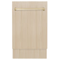 ZLINE Autograph Edition 18” Tallac Series 3rd Rack Top Control Dishwasher in Custom Panel Ready with Matte Black Handle, 51dBa (DWVZ-18-MB)