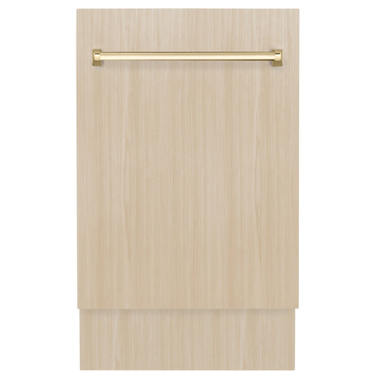 ZLINE Autograph Edition 18” Tallac Series 3rd Rack Top Control Dishwasher in Custom Panel Ready with Matte Black Handle, 51dBa (DWVZ-18-MB)