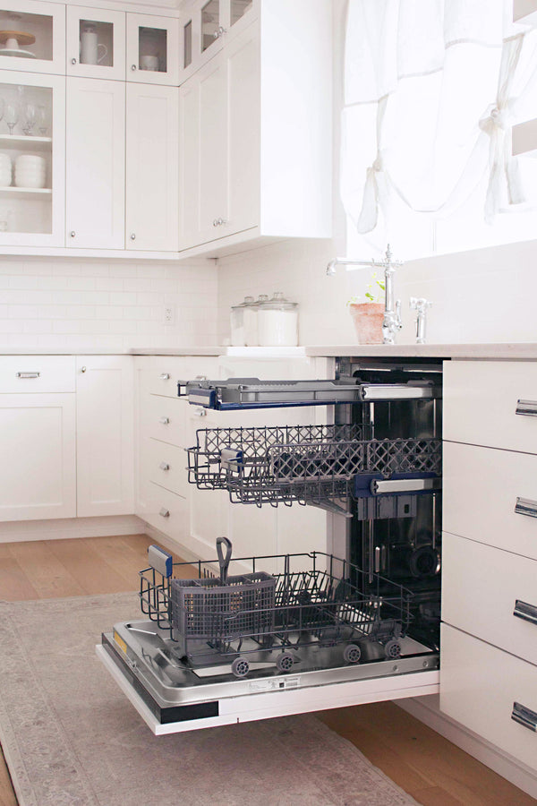 ZLINE Autograph Edition 24" Tallac Series 3rd Rack Top Control Built-In Tall Tub Dishwasher in Custom Panel Ready with Polished Gold Handle, 51dBa (DWVZ-24-G)
