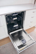ZLINE Autograph Edition 24" Tallac Series 3rd Rack Top Control Built-In Tall Tub Dishwasher in Custom Panel Ready with Polished Gold Handle, 51dBa (DWVZ-24-G)