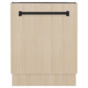 ZLINE Autograph Edition 24" Tallac Series 3rd Rack Top Control Built-In Tall Tub Dishwasher in Custom Panel Ready with Matte Black Handle, 51dBa (DWVZ-24-MB)