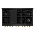 ZLINE Autograph Edition 48 in. 6.7 cu. ft. Paramount Double Oven Dual Fuel Range with 8 Burner Gas Cooktop in Black Stainless Steel and Champagne Bronze Accents (SDRBZ-48-CB)