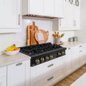 ZLINE Autograph Edition 30 in. Legacy Gas Rangetop with 4 Burners and Porcelain Cooktop in Black Stainless Steel with Champagne Bronze Accents (RTBZ-30-CB)