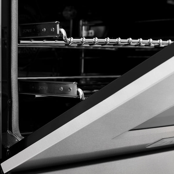 ZLINE Autograph Edition 48 in. 6.0 cu. ft. Legacy Dual Fuel Range with 7 Burner Gas Cooktop and 2 Electric Ovens in Satin Stainless Steel and Champagne Bronze Accents (RASZ-SN-48-CB)