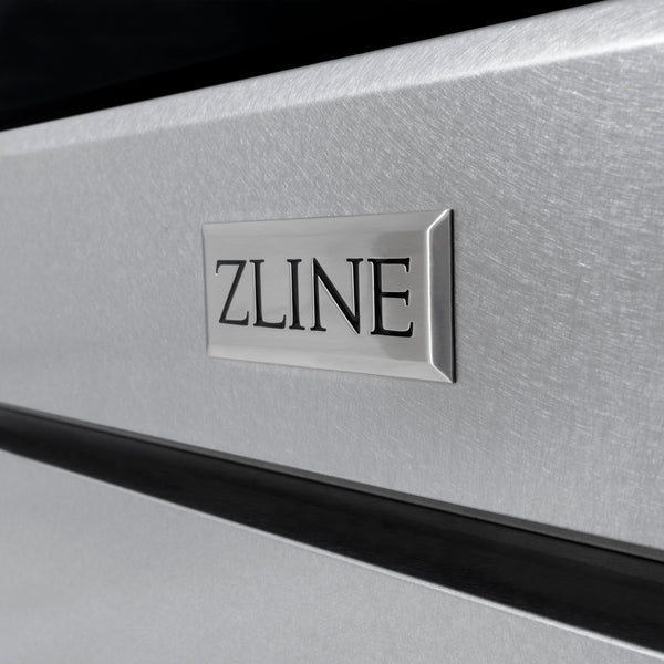 ZLINE Autograph Edition 30 in. 4.2 cu. ft. Paramount Dual Fuel Range with 4 Burner Gas Cooktop and Electric Convection Oven in Satin Stainless Steel with Champagne Bronze Accents (SDRSZ-30-CB)