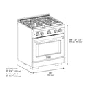 ZLINE Autograph Edition 30 in. 4.2 cu. ft. Paramount Dual Fuel Range with 4 Burner Gas Cooktop and Electric Convection Oven in Satin Stainless Steel with Champagne Bronze Accents (SDRSZ-30-CB)