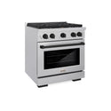 ZLINE Autograph Edition 30 in. 4.2 cu. ft. Paramount Dual Fuel Range with 4 Burner Gas Cooktop and Electric Convection Oven in Satin Stainless Steel with Matte Black Accents (SDRSZ-30-MB)
