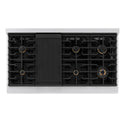 ZLINE Autograph Edition 48 in. 6.7 cu. ft. Paramount Double Oven Gas Range with 8 Burner Cooktop in Satin Stainless Steel and Champagne Bronze Accents (SGRSZ-48-CB)