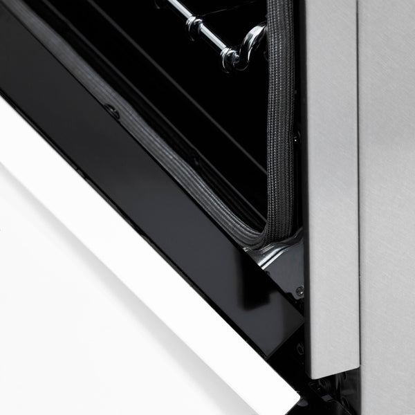 ZLINE Autograph Edition 60 in. 7.4 cu. ft. Legacy Dual Fuel Range with 9 Burner Gas Cooktop and 2 Electric Convection Ovens in Satin Stainless Steel with White Matte Doors and Matte Black Accents (RASZ-WM-60-MB)