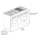 ZLINE Autograph Edition 60 in. 7.4 cu. ft. Legacy Dual Fuel Range with 9 Burner Gas Cooktop and 2 Electric Convection Ovens in Stainless Steel and Champagne Bronze Accents (RAZ-60-CB)