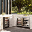 ZLINE Autograph Edition 24 in. Touchstone Dual Zone 44 Bottle Wine Cooler with Satin Stainless Steel Glass Door and Polished Gold Handle (RWDOZ-SN-24-G)
