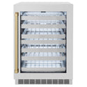 ZLINE Autograph Edition 24 in. Touchstone Dual Zone 44 Bottle Wine Cooler with Satin Stainless Steel Glass Door and Champagne Bronze Handle (RWDOZ-SN-24-CB)
