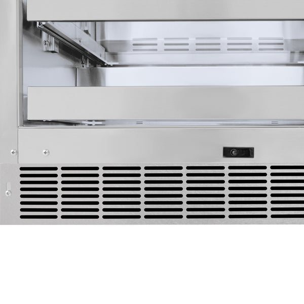 ZLINE Autograph Edition 24 in. Touchstone Dual Zone 44 Bottle Wine Cooler with Satin Stainless Steel Glass Door and Matte Black Handle (RWDOZ-SN-24-MB)