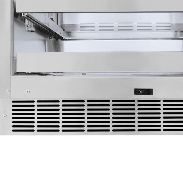 ZLINE Autograph Edition 24 in. Touchstone 151 Can Beverage Fridge with Solid Stainless Steel Door and Champagne Bronze Helix Handle (RBSOZ-ST-24-KCB)