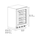 ZLINE Autograph Edition 24 in. Touchstone Dual Zone 44 Bottle Wine Cooler With Stainless Steel Glass Door And Polished Gold Handle (RWDOZ-GS-24-G)
