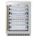 ZLINE 24 In. Touchstone Wine Cooler with Stainless Steel Glass Door and Polished Gold Handle (RWDOZ-GS-24-G)