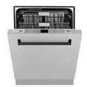 ZLINE Autograph Edition 24" Monument Series 3rd Rack Top Control Built-In Tall Tub Dishwasher in Fingerprint Resistant Stainless Steel with Matte Black Handle, 45dBa (DWMTZ-SN-24-MB)