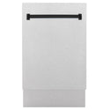 ZLINE Autograph Edition 18” Tallac Series 3rd Rack Top Control Built-In Dishwasher in Fingerprint Resistant Stainless Steel with Matte Black Handle, 51dBa (DWVZ-SN-18-MB)