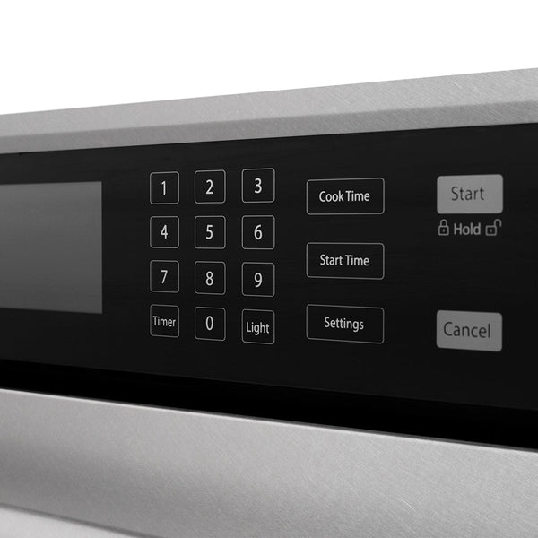 ZLINE Autograph Edition 30 in. Professional True Convection Single Wall Oven with Air Fry and Self Clean in Satin Stainless Steel with Polished Gold Helix Handle (WASSZ-30-KG)