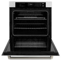 ZLINE Autograph Edition 30 in. Professional True Convection Single Wall Oven with Air Fry and Self Clean in Satin Stainless Steel with Polished Nickel Helix Handle (WASSZ-30-KPN)
