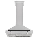 ZLINE Autograph Edition 30 in. Convertible Satin Stainless Steel Wall Mount Range Hood with Matte Black Handle (KB4SNZ-30-MB)