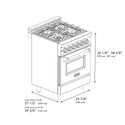 ZLINE Autograph Edition 24 in. 2.8 cu. ft. Legacy Dual Fuel Range with 4 Burner Gas Cooktop and Electric Convection Oven in Stainless Steel and Matte Black Accents (RAZ-24-MB)