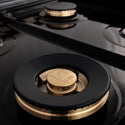 ZLINE Autograph Edition 48 in. 6.0 cu. ft. Legacy Dual Fuel Range with 7 Burner Gas Cooktop and 2 Electric Ovens in Stainless Steel and Champagne Bronze Accents (RAZ-48-CB)