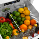 ZLINE Autograph Edition 24 in. Touchstone 168 Can Outdoor-Rated Dual Refrigerator Drawer with Black Matte Doors and Champagne Bronze Handles (RDSOZ-BLM-24-CB)