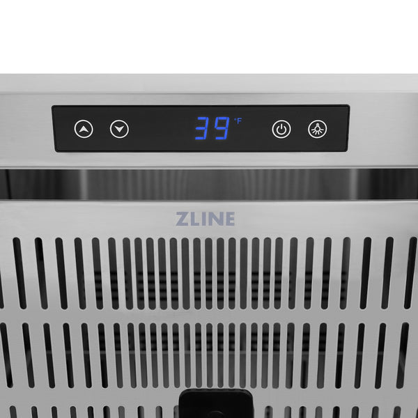 ZLINE Autograph Edition 24 in. Touchstone 168 Can Outdoor-Rated Dual Refrigerator Drawer with White Matte Doors and Champagne Bronze Handles (RDSOZ-WM-24-CB)