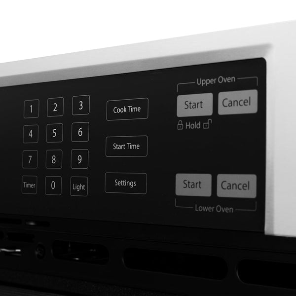 ZLINE Autograph Edition 30 in. Professional True Convection Double Wall Oven with Air Fry and Self Clean in Stainless Steel with Champagne Bronze Helix Handles (WADZ-30-KCB)