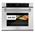 ZLINE Autograph Edition 30 in. Professional True Convection Single Wall Oven with Air Fry and Self Clean in Stainless Steel with Polished Nickel Helix Handle (WASZ-30-KPN)