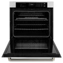 ZLINE Autograph Edition 30 in. Professional True Convection Single Wall Oven with Air Fry and Self Clean in Stainless Steel with Polished Nickel Helix Handle (WASZ-30-KPN)