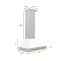 ZLINE Autograph Edition 30 in. Convertible Satin Stainless Steel Wall Mount Range Hood with Champagne Bronze Handle (KB4SNZ-30-CB)