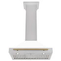 ZLINE Autograph Edition 30 in. Convertible Satin Stainless Steel Wall Mount Range Hood with Champagne Bronze Handle (KB4SNZ-30-CB)