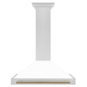 ZLINE Autograph Edition 36 in. Convertible Satin Stainless Steel Wall Mount Range Hood with Champagne Bronze Handle (KB4SNZ-36-CB)