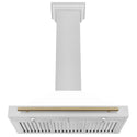 ZLINE Autograph Edition 36 in. Convertible Satin Stainless Steel Wall Mount Range Hood with Champagne Bronze Handle (KB4SNZ-36-CB)